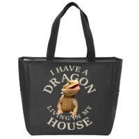 Bearded Dragon Clothes Pogona Barbata Lizard Zip Tote Bag