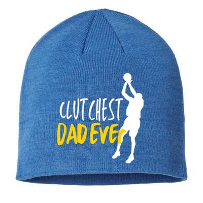 Basketball Dad Clutchest Dad Ever Father Basketball Graphic Gift Sustainable Beanie