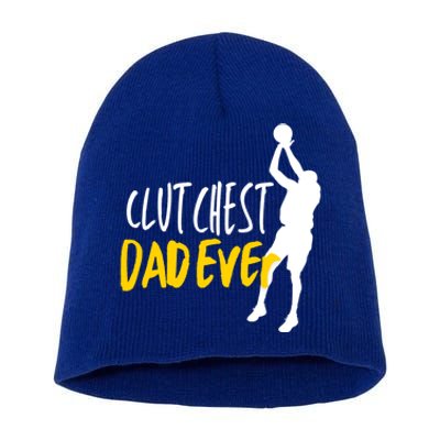 Basketball Dad Clutchest Dad Ever Father Basketball Graphic Gift Short Acrylic Beanie