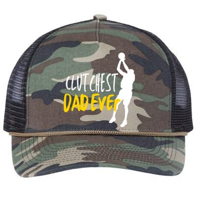 Basketball Dad Clutchest Dad Ever Father Basketball Graphic Gift Retro Rope Trucker Hat Cap