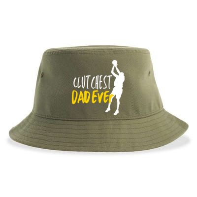 Basketball Dad Clutchest Dad Ever Father Basketball Graphic Gift Sustainable Bucket Hat