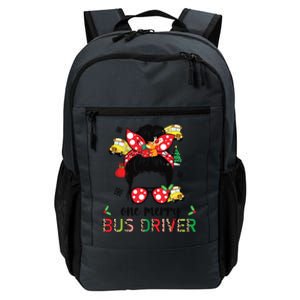 Bus Driver Christmas School Bus Driver Xmas Party Messy Bun Long Sleeve Daily Commute Backpack