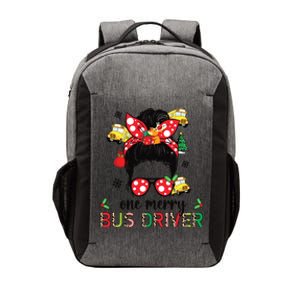 Bus Driver Christmas School Bus Driver Xmas Party Messy Bun Long Sleeve Vector Backpack