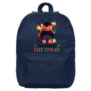 Bus Driver Christmas School Bus Driver Xmas Party Messy Bun Long Sleeve 16 in Basic Backpack