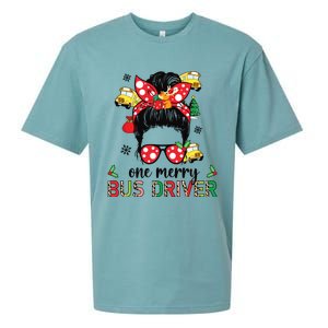 Bus Driver Christmas School Bus Driver Xmas Party Messy Bun Long Sleeve Sueded Cloud Jersey T-Shirt