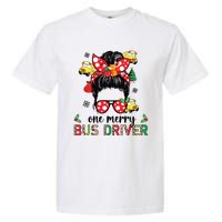 Bus Driver Christmas School Bus Driver Xmas Party Messy Bun Long Sleeve Garment-Dyed Heavyweight T-Shirt