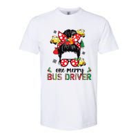 Bus Driver Christmas School Bus Driver Xmas Party Messy Bun Long Sleeve Softstyle CVC T-Shirt