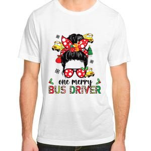 Bus Driver Christmas School Bus Driver Xmas Party Messy Bun Long Sleeve Adult ChromaSoft Performance T-Shirt