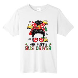 Bus Driver Christmas School Bus Driver Xmas Party Messy Bun Long Sleeve Tall Fusion ChromaSoft Performance T-Shirt