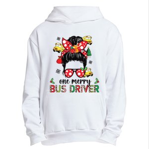 Bus Driver Christmas School Bus Driver Xmas Party Messy Bun Long Sleeve Urban Pullover Hoodie