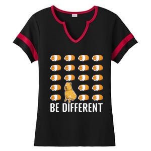 Be Different Capybaras Funny Capibara Rodent Capybara Ladies Halftime Notch Neck Tee