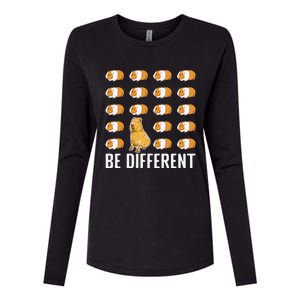 Be Different Capybaras Funny Capibara Rodent Capybara Womens Cotton Relaxed Long Sleeve T-Shirt