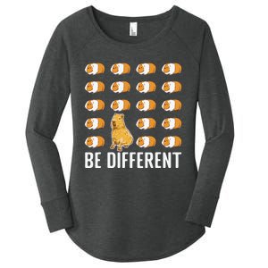 Be Different Capybaras Funny Capibara Rodent Capybara Women's Perfect Tri Tunic Long Sleeve Shirt