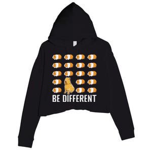 Be Different Capybaras Funny Capibara Rodent Capybara Crop Fleece Hoodie