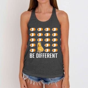 Be Different Capybaras Funny Capibara Rodent Capybara Women's Knotted Racerback Tank