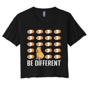 Be Different Capybaras Funny Capibara Rodent Capybara Women's Crop Top Tee