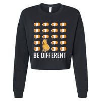 Be Different Capybaras Funny Capibara Rodent Capybara Cropped Pullover Crew