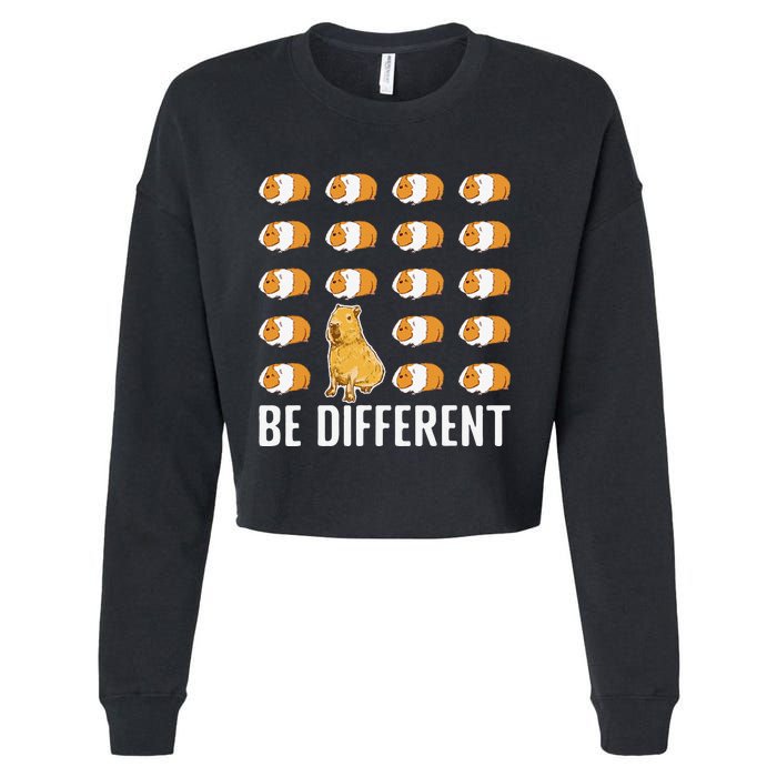 Be Different Capybaras Funny Capibara Rodent Capybara Cropped Pullover Crew