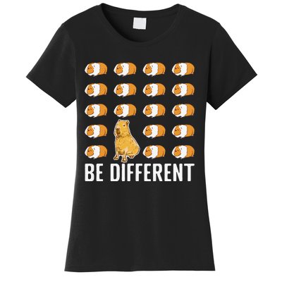 Be Different Capybaras Funny Capibara Rodent Capybara Women's T-Shirt