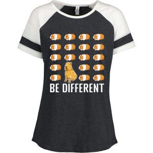 Be Different Capybaras Funny Capibara Rodent Capybara Enza Ladies Jersey Colorblock Tee