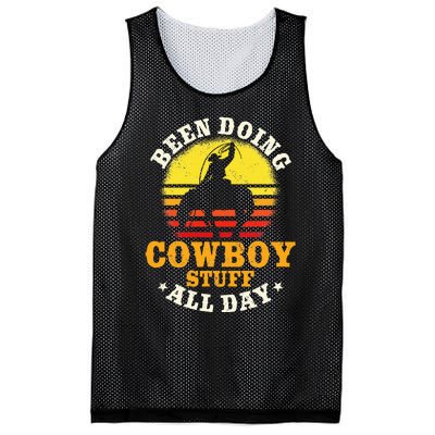 Been Doing Cowboy Stuff All Day Cowgirl Farm Rancher Ranch Mesh Reversible Basketball Jersey Tank