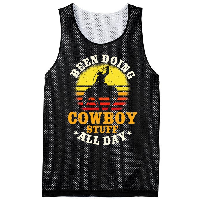 Been Doing Cowboy Stuff All Day Cowgirl Farm Rancher Ranch Mesh Reversible Basketball Jersey Tank