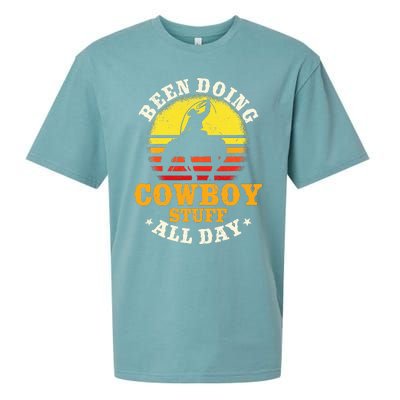 Been Doing Cowboy Stuff All Day Cowgirl Farm Rancher Ranch Sueded Cloud Jersey T-Shirt