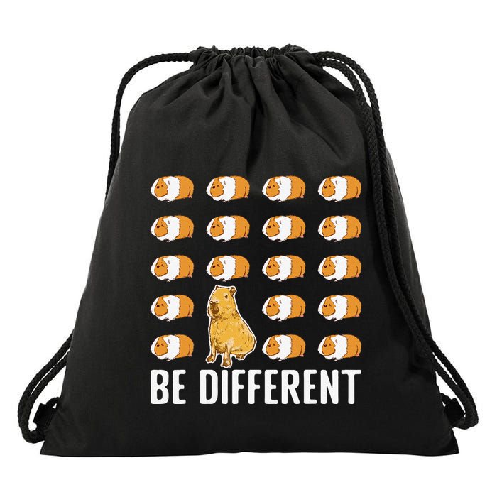 Be different Capybaras Funny Capibara Rodent Capybara  Drawstring Bag