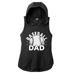 Baseball Dad Cute Gift Funny Baseball Dad Gift Ladies PosiCharge Tri-Blend Wicking Draft Hoodie Tank