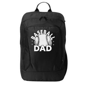 Baseball Dad Cute Gift Funny Baseball Dad Gift City Backpack