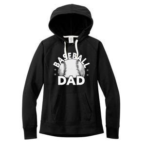 Baseball Dad Cute Gift Funny Baseball Dad Gift Women's Fleece Hoodie