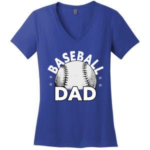 Baseball Dad Cute Gift Funny Baseball Dad Gift Women's V-Neck T-Shirt