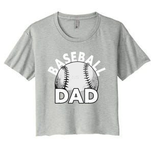 Baseball Dad Cute Gift Funny Baseball Dad Gift Women's Crop Top Tee