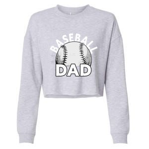 Baseball Dad Cute Gift Funny Baseball Dad Gift Cropped Pullover Crew