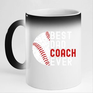 Best Dad Coach Ever Funny Baseball FatherS Day Gift 11oz Black Color Changing Mug