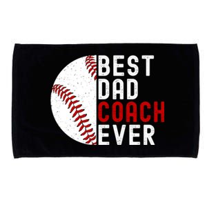 Best Dad Coach Ever Funny Baseball FatherS Day Gift Microfiber Hand Towel