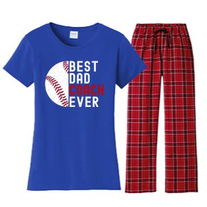 Best Dad Coach Ever Funny Baseball FatherS Day Gift Women's Flannel Pajama Set