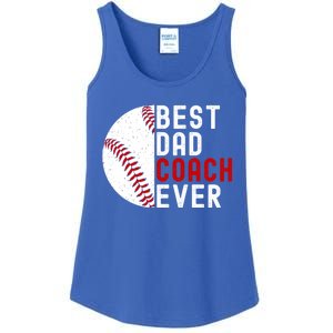 Best Dad Coach Ever Funny Baseball FatherS Day Gift Ladies Essential Tank