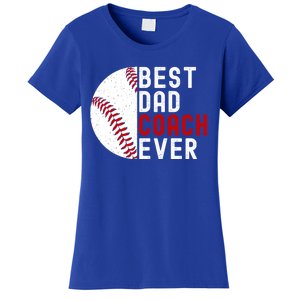 Best Dad Coach Ever Funny Baseball FatherS Day Gift Women's T-Shirt