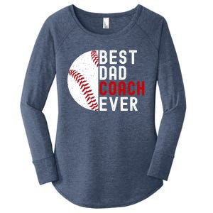 Best Dad Coach Ever Funny Baseball FatherS Day Gift Women's Perfect Tri Tunic Long Sleeve Shirt