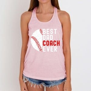 Best Dad Coach Ever Funny Baseball FatherS Day Gift Women's Knotted Racerback Tank