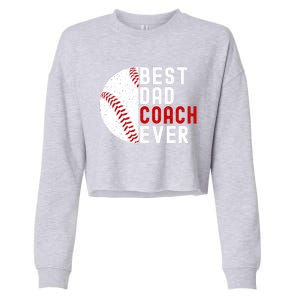 Best Dad Coach Ever Funny Baseball FatherS Day Gift Cropped Pullover Crew