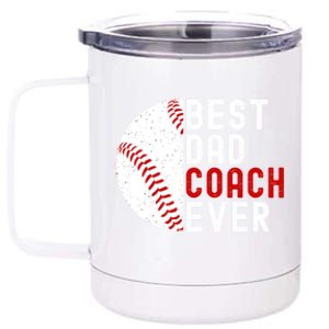 Best Dad Coach Ever Funny Baseball FatherS Day Gift 12 oz Stainless Steel Tumbler Cup