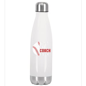 Best Dad Coach Ever Funny Baseball FatherS Day Gift Stainless Steel Insulated Water Bottle