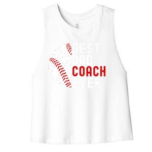 Best Dad Coach Ever Funny Baseball FatherS Day Gift Women's Racerback Cropped Tank