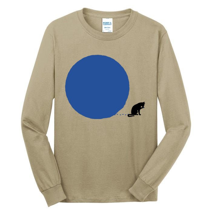 Blue Dot Cat Lady Omaha Nebraska Blue Dot Energy For Kamala Harris Tall Long Sleeve T-Shirt