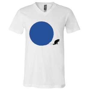 Blue Dot Cat Lady Omaha Nebraska Blue Dot Energy For Kamala Harris V-Neck T-Shirt