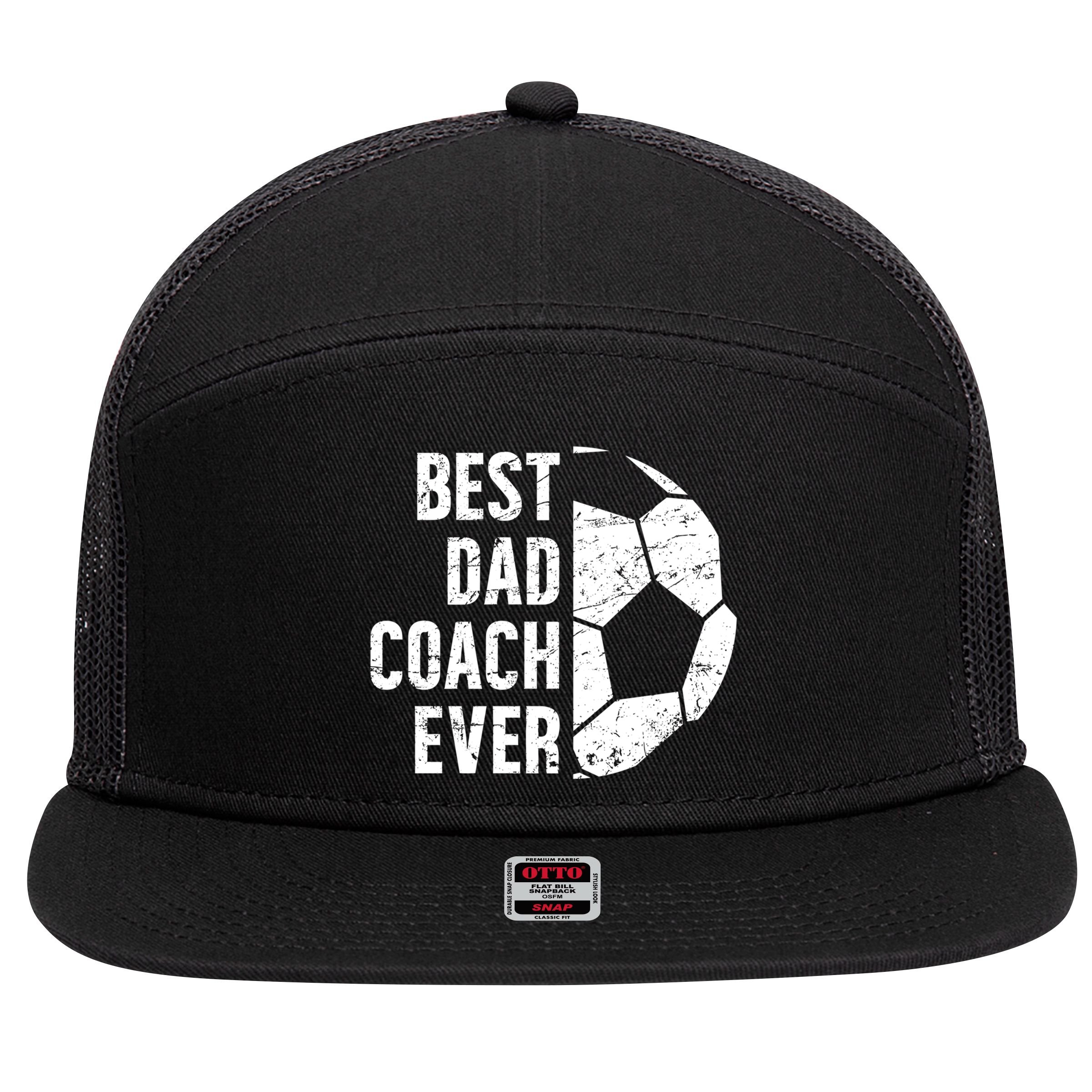Best Dad Coach Ever Soccer Dad Of A Soccer Player Father Cute Gift 7 Panel Mesh Trucker Snapback Hat