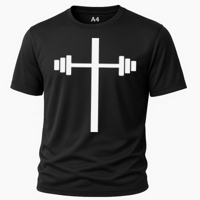 Barbell Dumbbell Cross Christian Jesus Gym Workout Lifting Performance Shirt
