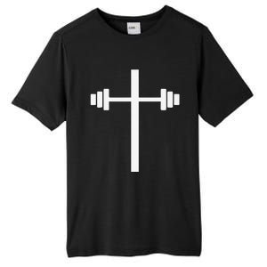 Barbell Dumbbell Cross Christian Jesus Gym Workout Lifting Tall Fusion ChromaSoft Performance T-Shirt